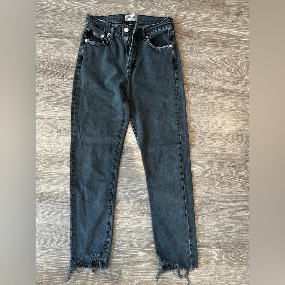 AGOLDE Toni BLACK mid-rise size 25 - worn handful of times